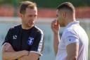 Lee Duckworth, left, has been Winsford United manager since 2015