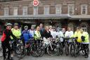 Breeze cyclists and Cllr Mike Jones welcome Jennie Price, chief executive of Sport England, to Cheshire.