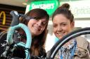 Cyclist Salma Kamaluddin and Melissa Newland, from St Luke's, get ready for Cycletta.