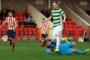 Stuart Cook rolls in Northwich Victoria's opening goal against Witton Albion on Thursday