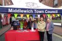 Members of Middlewich Town Council during the market