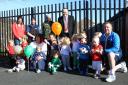 Mark Harris, chairman of Witton Albion FC, helps to launch Mini Dribblers in Rudheath.