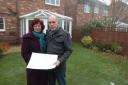 Chris Stelling and her partner Colin Rose are upset about plans for another housing development in Middlewich.