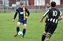 GOOD START: Ricky Lane, left, gave Balti Sports the lead at Shaftesbury Town