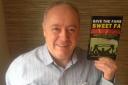 Peter Farrell with his book 'Give the Fans Sweet FA'