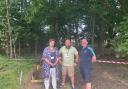 L to R: Zoe Glendinning, facilities supervisor at Ecolab, Martin Bagnall, supervisor at Petty Pool College, and Dave Snasdell, vice-chairman of Winnington Park Rugby Club, at the start of the project to create the nature trail