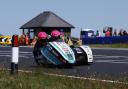 Pete Found and his passenger Jevan Walmsley in TT sidecar race one at the weekend
