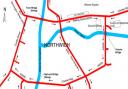 ONE WAY: The proposal is for a one-way system in a clockwise direction along Chester Way, over Hayhurst Bridge, along Castle Street, over Town Bridge and along Watling Street