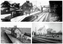 The old Whitegate station and staff, top; the station in 1968, the year it was lifted, bottom left; and Catsclough Crossing, bottom right