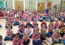 Pupils at St Mary's dressed up as Where's Wally for World Book Day