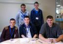 Back left to right: Tom Unwin, Kain Myatt. Front left to right: Ashley Wells, Matthew Ayres, Grant Weedall