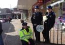 PCSOs Phil Hambleton, Nicola Smith and Barbara Billington are urging people not to cycle through the pedestrianised town centre in Northwich.