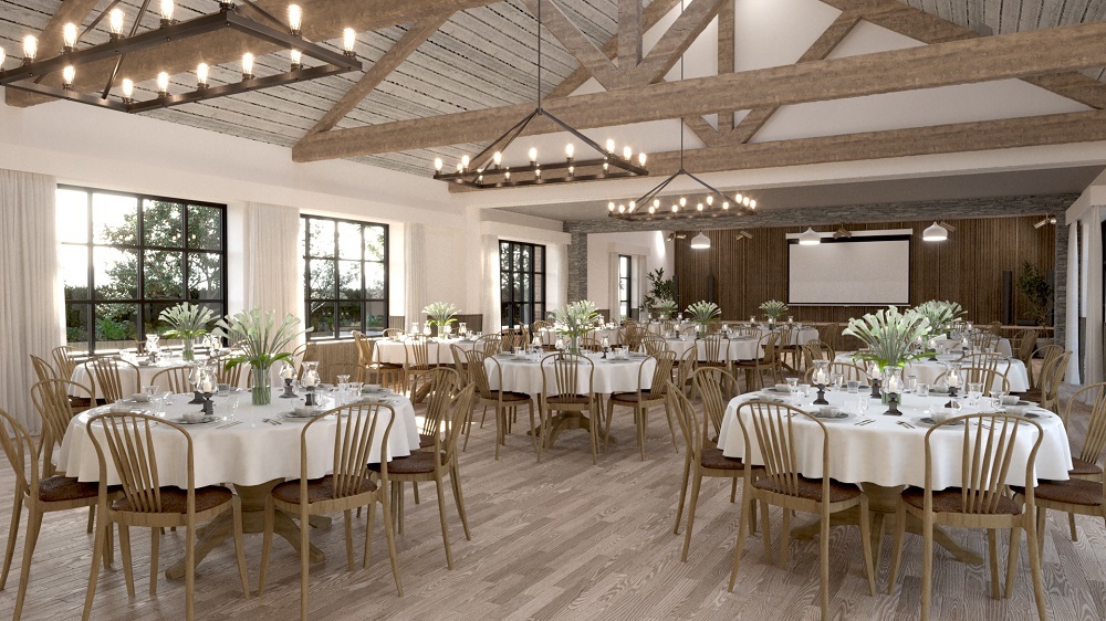 The main wedding gala room inside Chester Zoo’s upcoming luxury wedding and events venue, The Square, which can hold up to 200 guests.