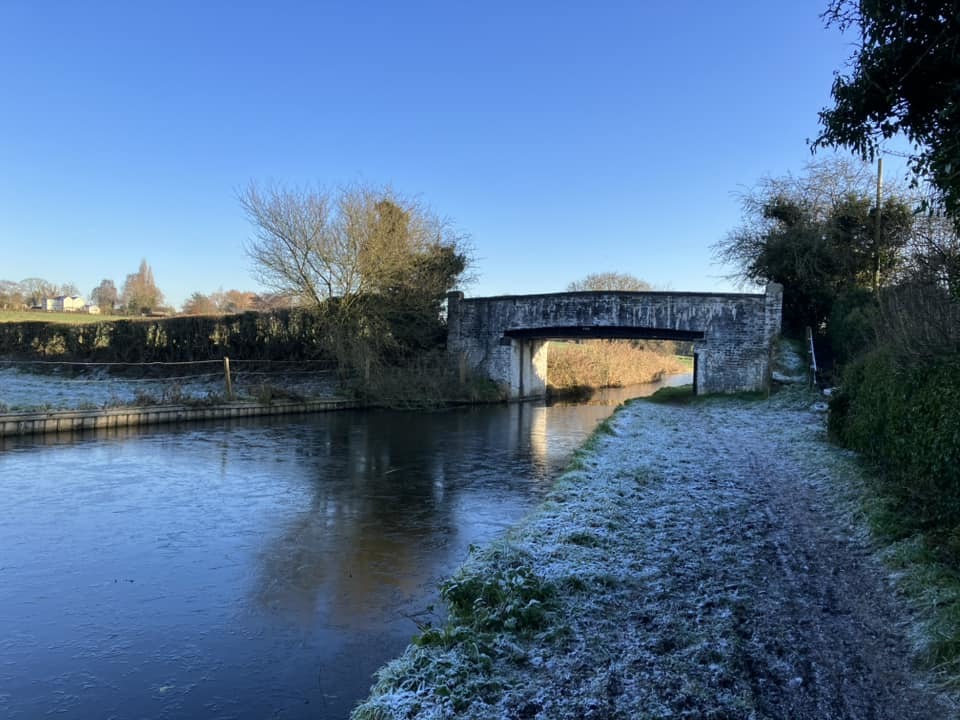 An icy Trent and Mersey canal near Acton Bridge by Wendy Mahon