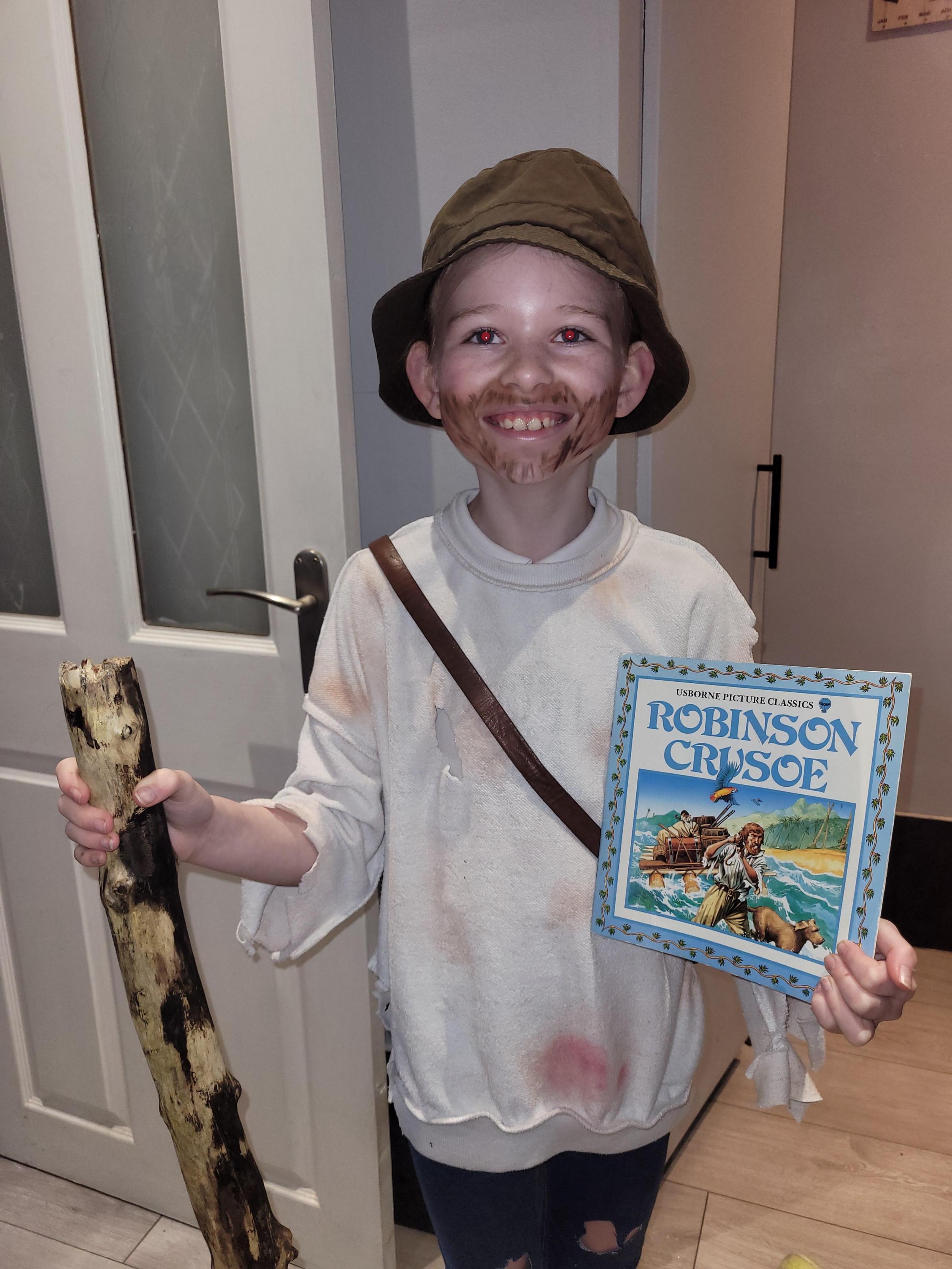 Nine-year-old Milly Shallcross from Leftwich as Robinson Crusoe