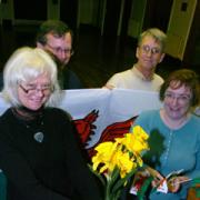Margaret Black, Dave Watkinson, Phil Black and Denise Watkison prepare for St David's Day