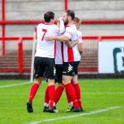 Witton celebrate James Foley's 16th-minute penalty. Picture: Karl Brooks Photography