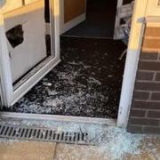 Thieves caused more than £200 damage to the door