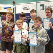 (From left to right): Harry Peters; Jenson Hamlin; Jack Paget;  Harry Lunt; Jimmy Sidebottom; James Hingston -  together they raised £600 for their youth club, and Rotary charities