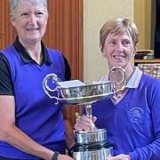 Sandiway Golf Club's Karen Cox and Hazel Sexton, winners of the Doris Chambers Cup
