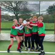 Eaton Primary School's hockey team celebrate success at the County Hockey Championships