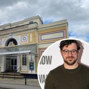 Filming for series two of Everyone Else Burns starring Simon Bird, inset, is taking place at The Plaza