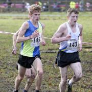 Elliot Bowker, left, won a silver medal in the senior boys' 3,000m final at the English Schools' National Championships on Saturday