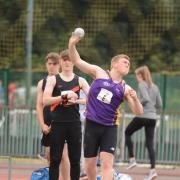 George Hyde puts all his might into a throw. Picture: Jon Tipping