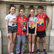 Flashback to last year's medal success for Holly Weedall in the under 13s girls' section of the Mini London Marathon. Picture: Chris Weedall