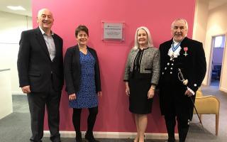(L to R): Mid Cheshire Mind chairman, Joe Wheeler; interim CEO, Kate Boundy; Cheshire high sheriff's consort, Denise Dunn; high sheriff of Cheshire, Dr Dennis Dunn