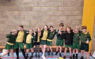 Antrobus St Mark’s C of E Primary School children celebrate their sportshall athletics success