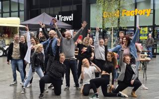 The flash mob in Barons Quay on Sunday