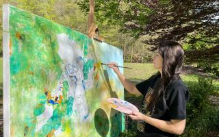 Anchen Bamford is combining her two passions, painting and nature, to raise money for victims of trafficking