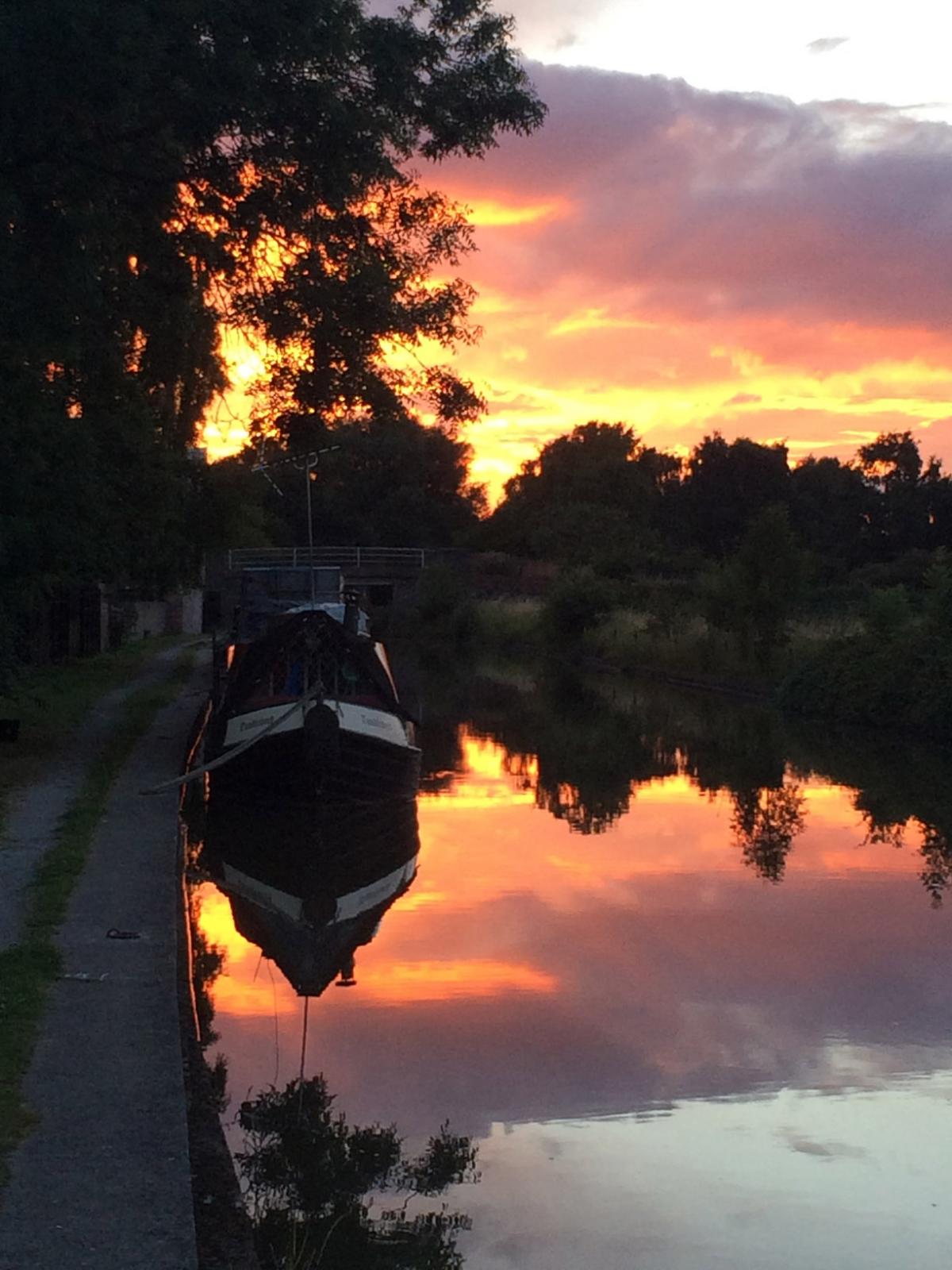 Andrew Lightfoot sent in this lovely picture of the sun setting over the Trent and Mersey Canal, next to the Lion Salt Works.