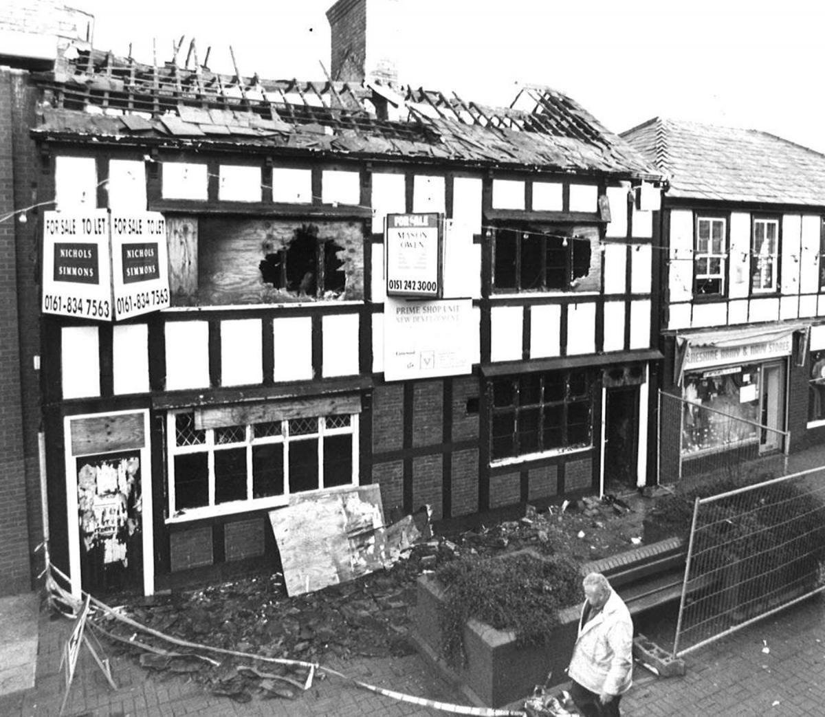 White Lion on Witton Street. Destroyed by fire, the plot remains vacant still.