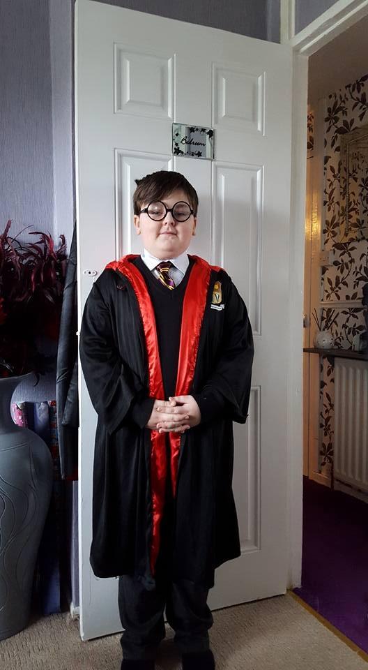 Logan Crawford, 10, who attends Oakview Academy in Winsford as Harry Potter