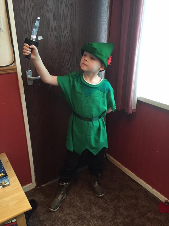 Matthew Chapman, six, as Peter Pan