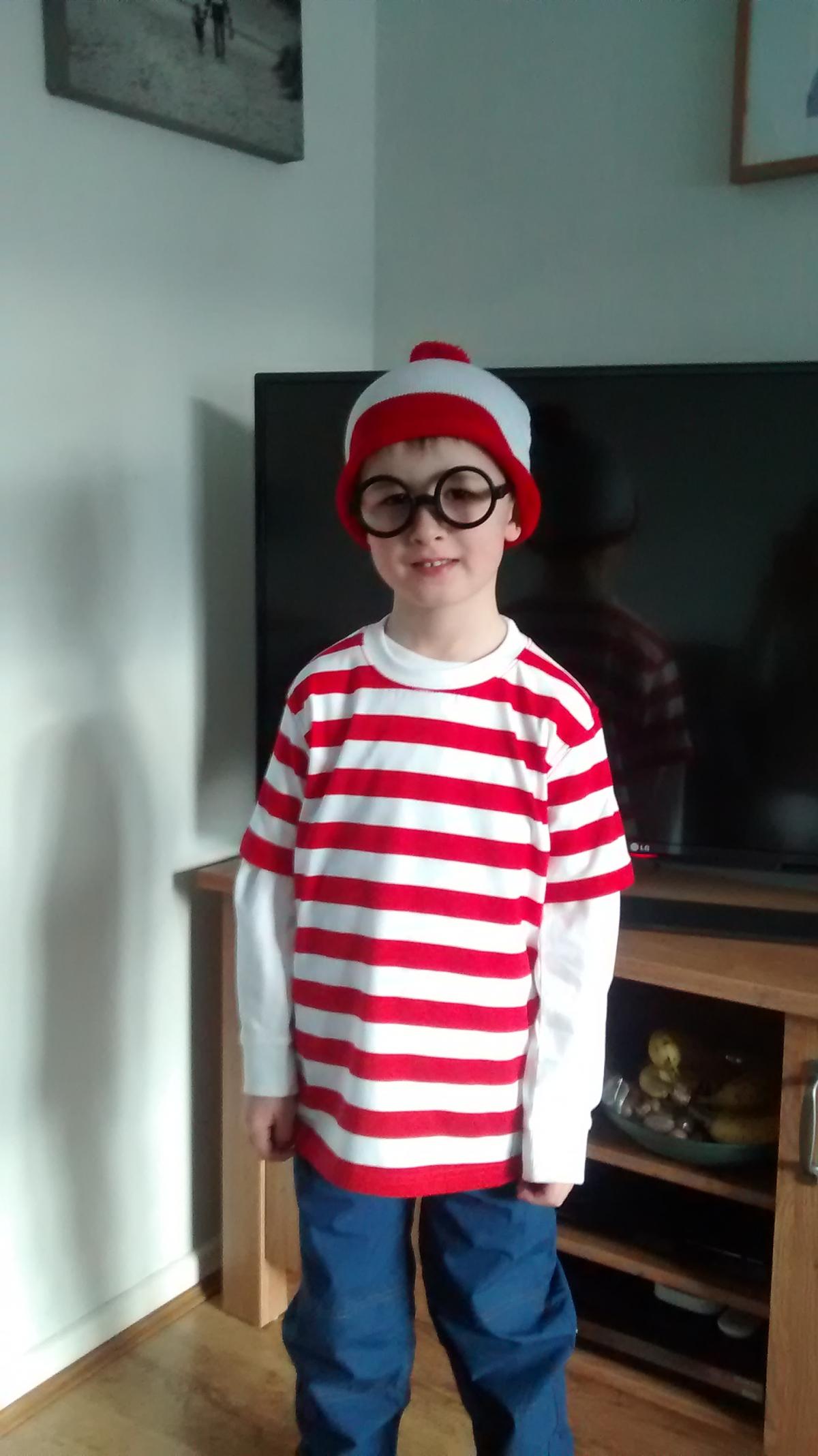 Archie Long from St Wilfrids Catholic Primary (dressed as Where's Wally)