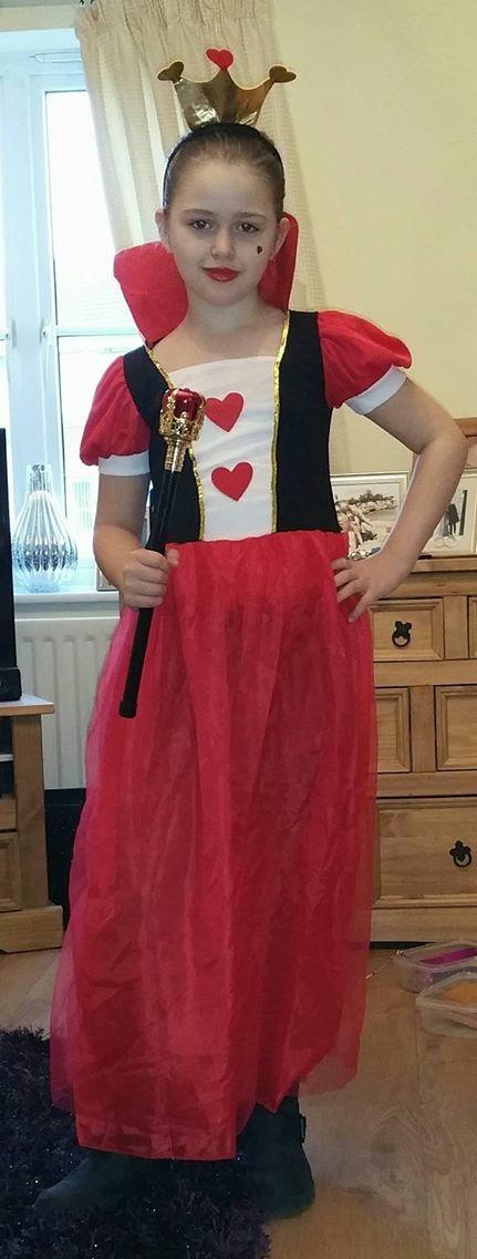 Grace Walker, nine, dressed as the queen of hearts - Hartford Primary School