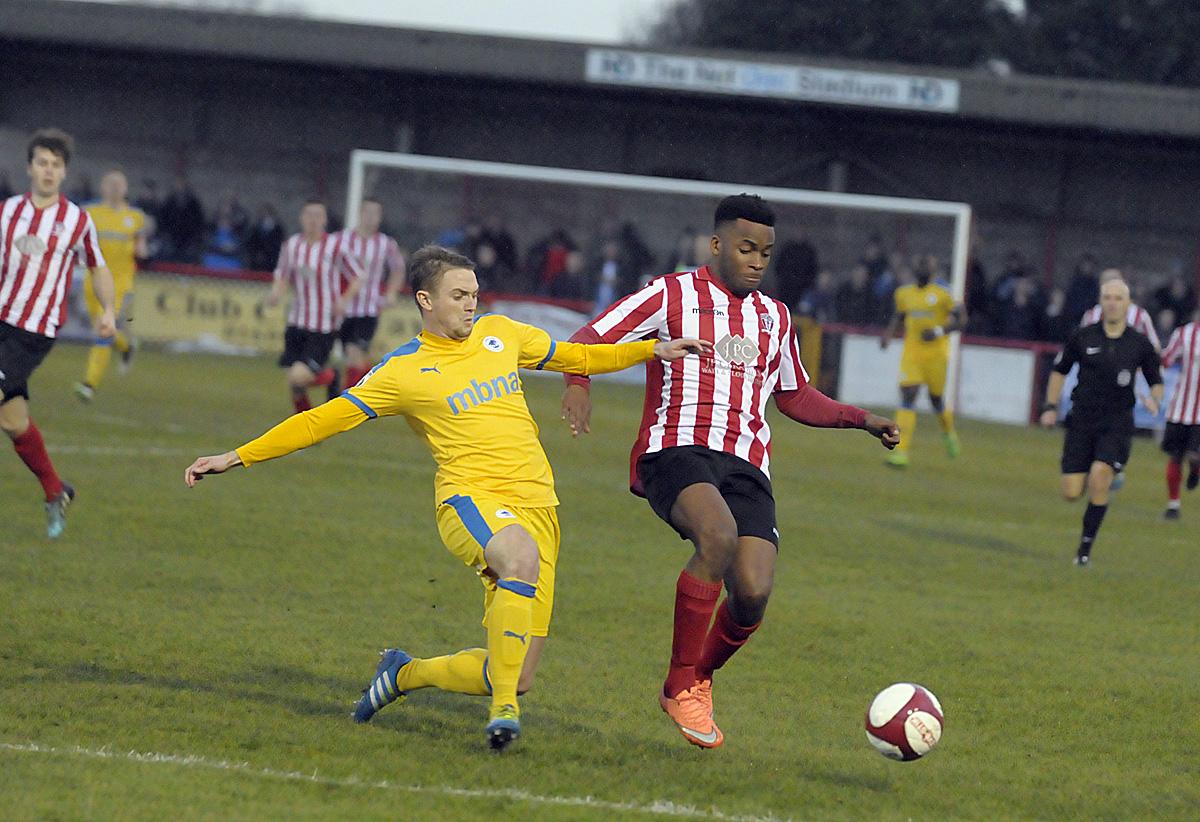 Action from FA Trophy first-round draw between Witton Albion and Chester at Wincham Park on Saturday, December 10, 2016. Pictures by Mike Boden