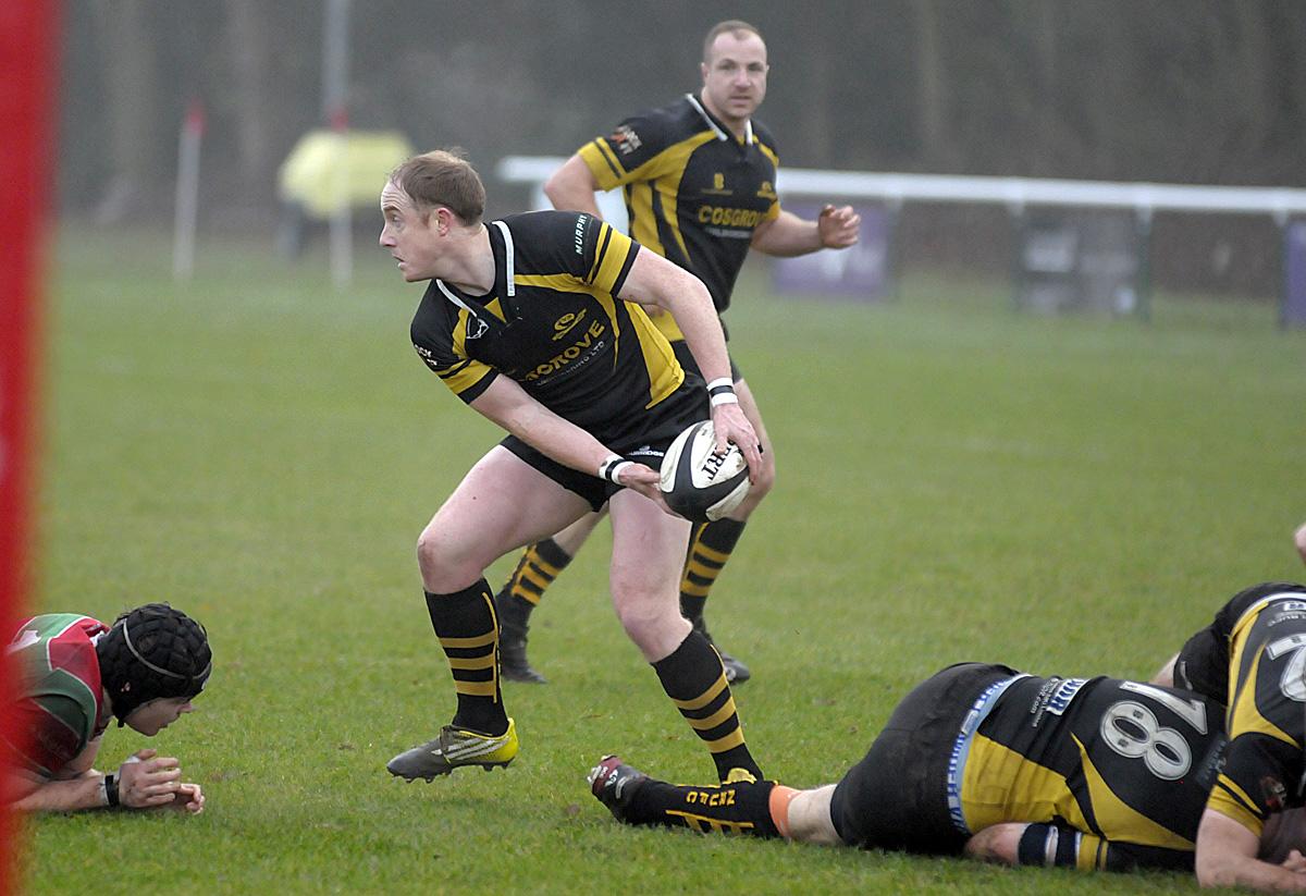 Scrum-half Matthew Poste looks for a Northwich teammate at Warrington on Saturday.. Picture: Mike Boden