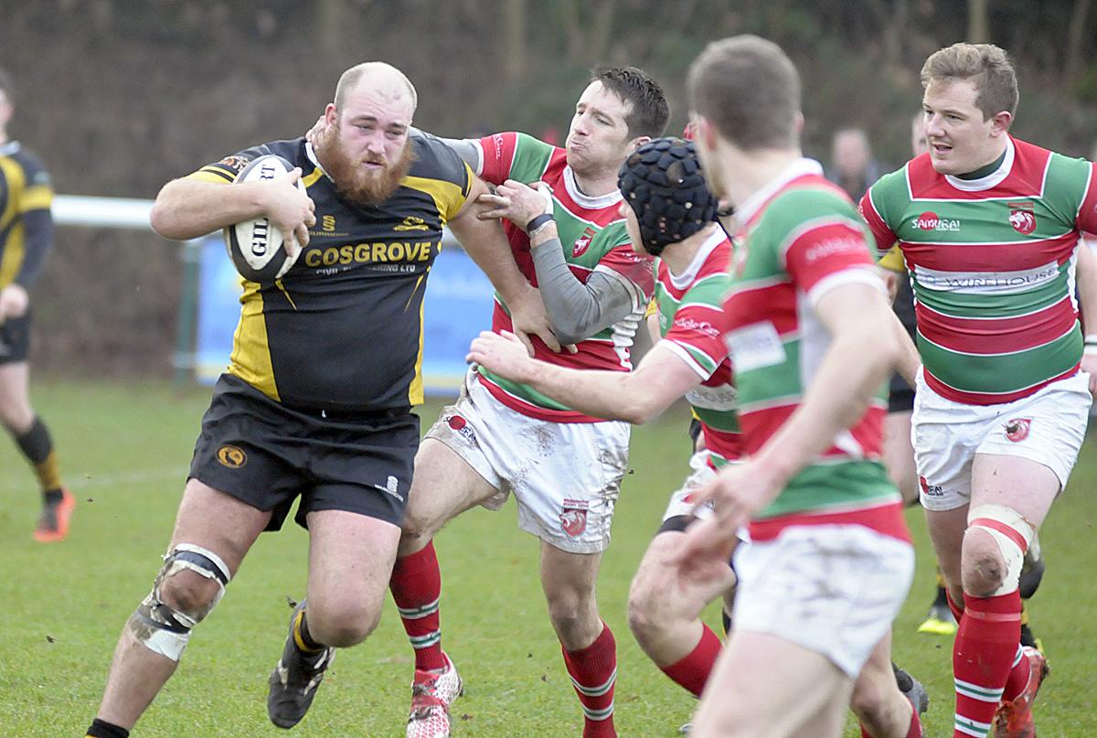 Prop Mike Bradshaw bursts forward during a Northwich attack at Warrington on Saturday. Picture: Mike Boden