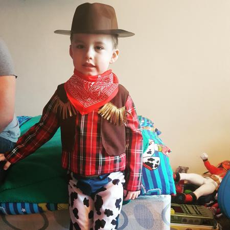 Louise Buckley's son Jack, from Winsford, as Woody from Toy Story
