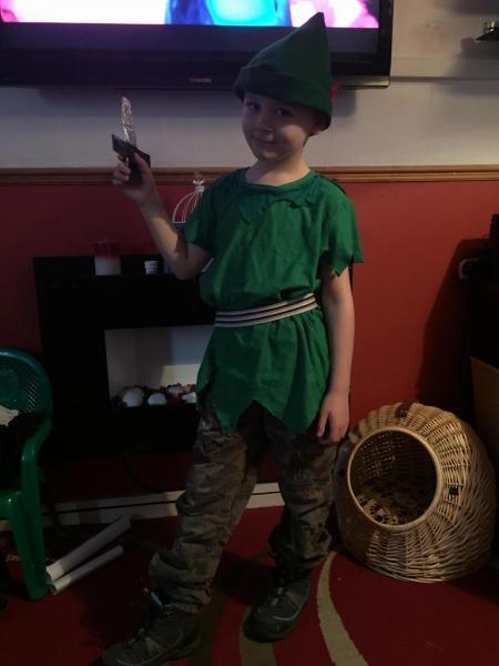 Matthew Chapman, seven, as Peter Pan