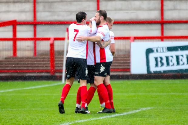 Witton celebrate James Foley's 16th-minute penalty. Picture: Karl Brooks Photography