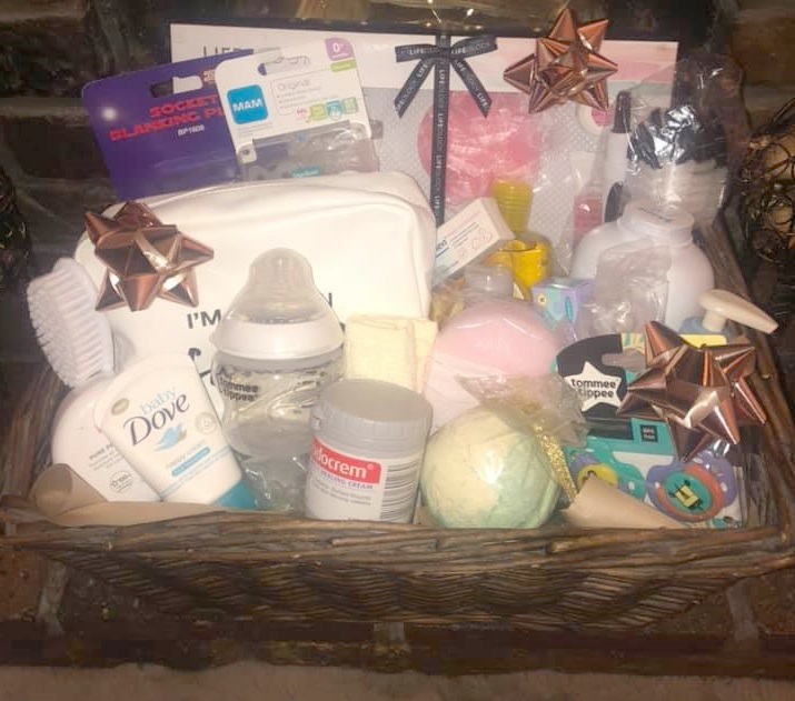 A gift box given to a pregnant mum, thanks to donations from the local community