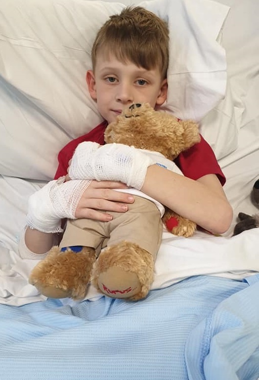 Evan recovering in Leighton Hospital after being treated for diabetic ketoacidosis