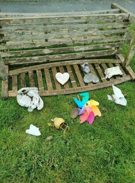 Hollies parents were shocked to discover her memorial bench vandalised in Middlewich Cemetery
