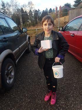 Grace personally delivered the mugs and collected donations in a bucket