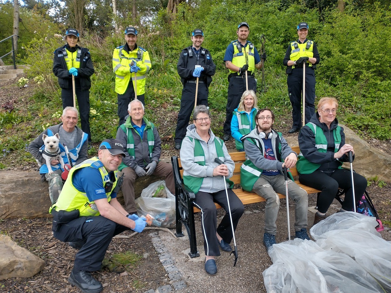 CSOs join forces with Friends of Winsford Town Park to carry out a knife sweep 